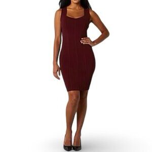 Bold‎ Elements Sleeveless Bodycon Knit Dress Womens S Burgundy Wine Stretch NWT